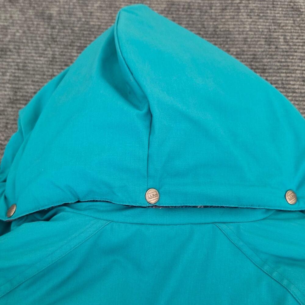 L.L. Bean Women's XL Baxter State Parka Jacket Teal Plaid Wool Lined Hooded USA - Picture 10 of 10